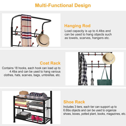 Metal Entryway Coat Shoe Rack DailySale