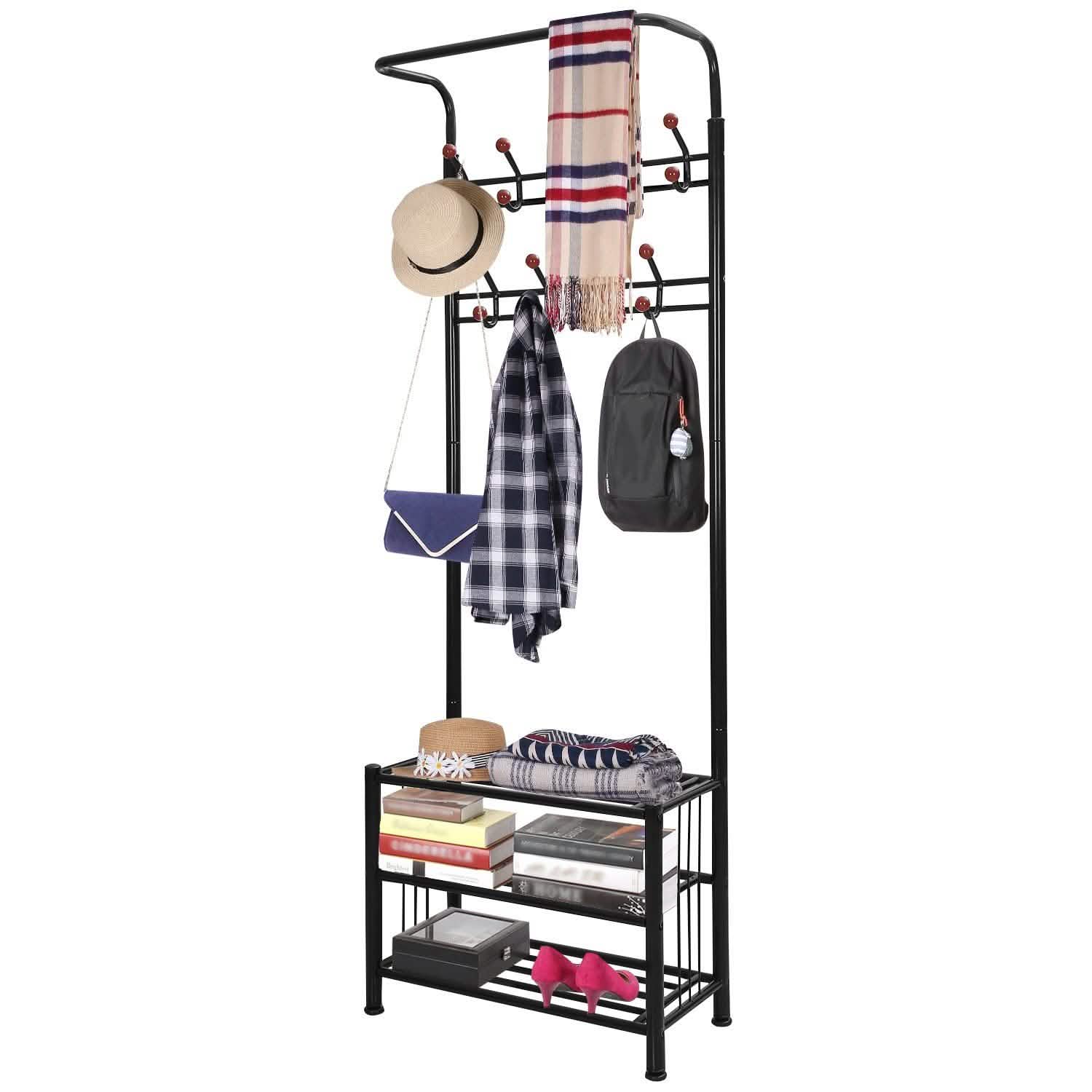 Metal Entryway Coat Shoe Rack DailySale