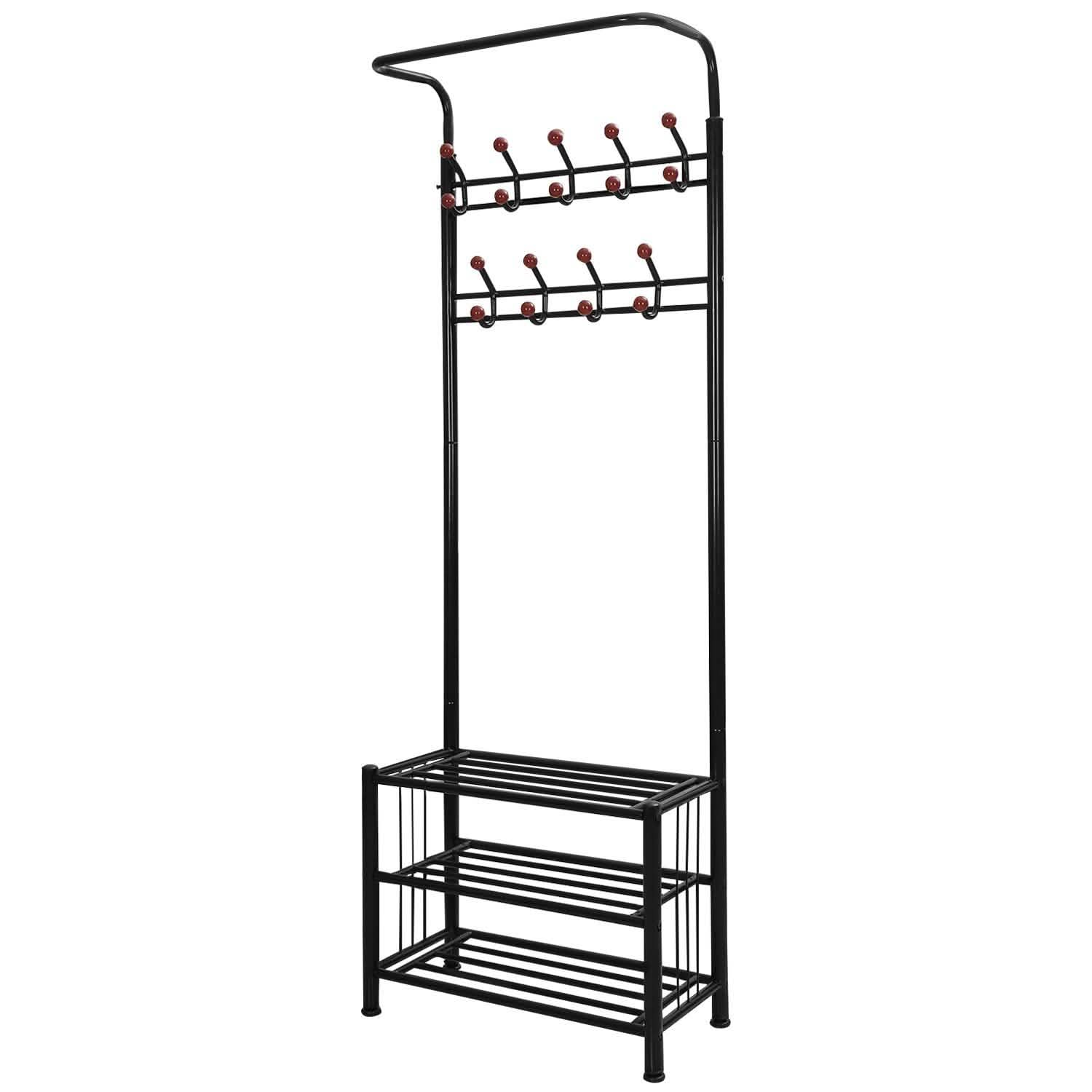 Metal Entryway Coat Shoe Rack DailySale