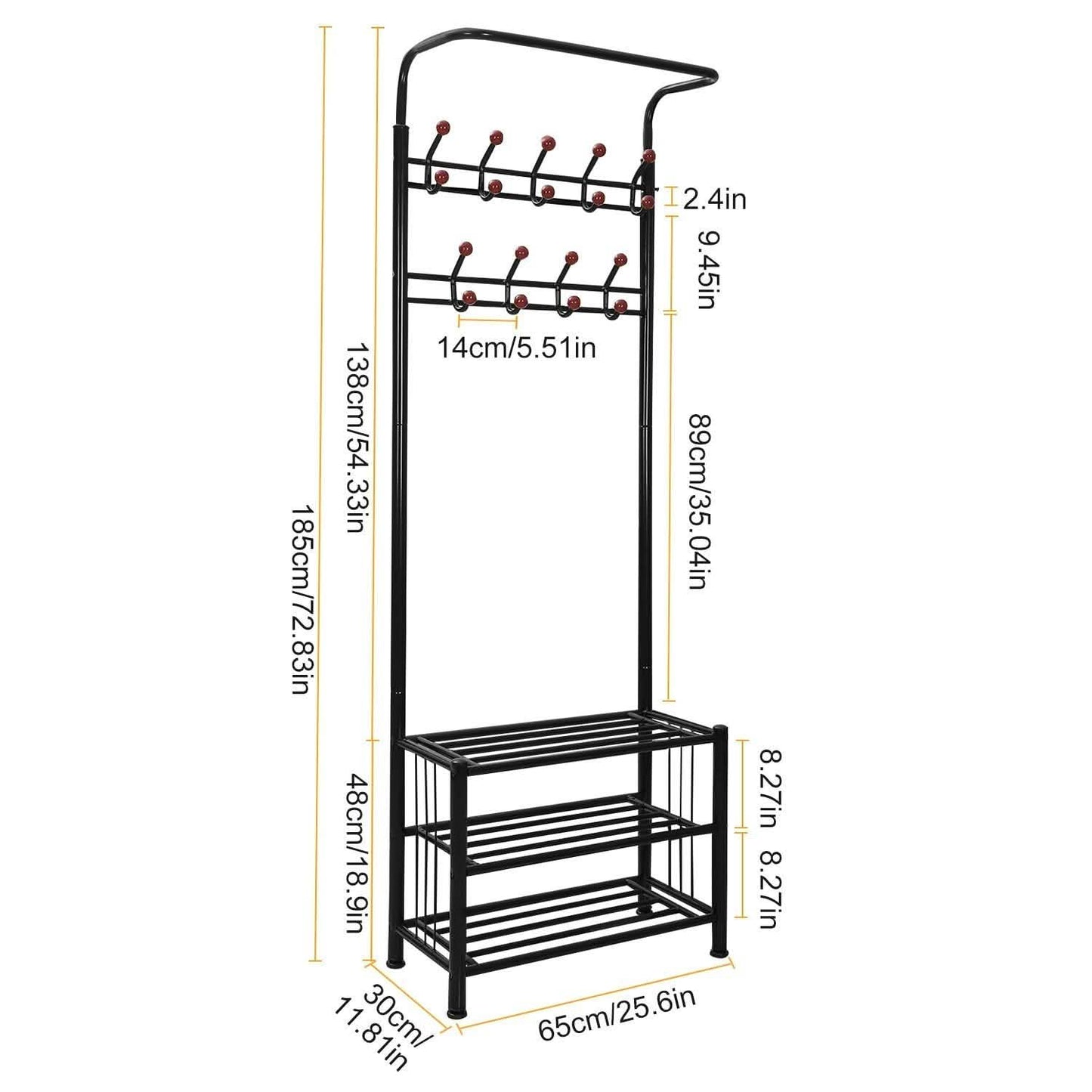 Metal Entryway Coat Shoe Rack DailySale