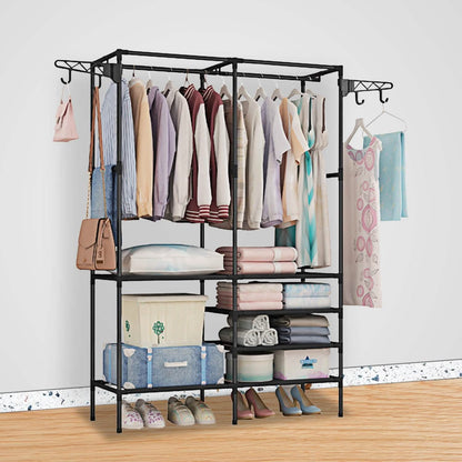 Metal Garment Rack Shoe Clothing Organizer Shelves DailySale