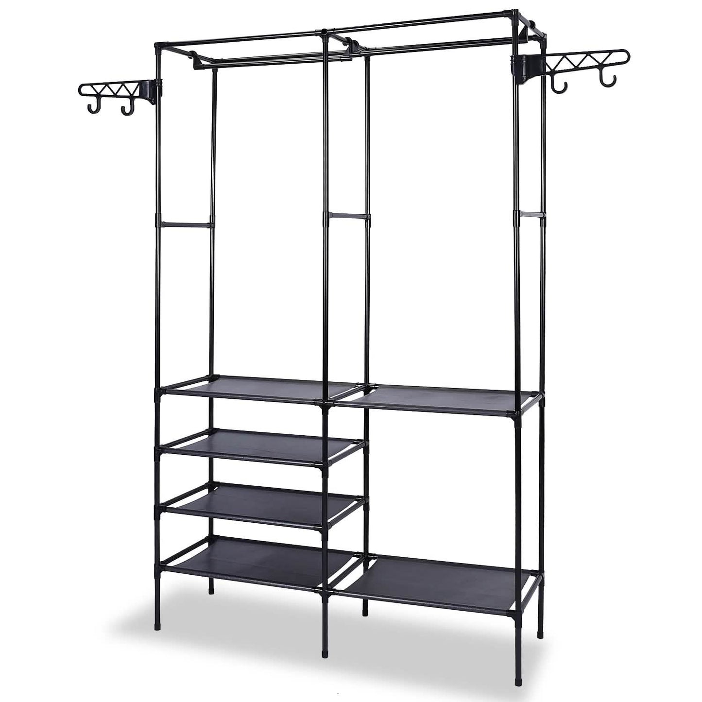 Metal Garment Rack Shoe Clothing Organizer Shelves DailySale