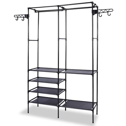 Metal Garment Rack Shoe Clothing Organizer Shelves DailySale