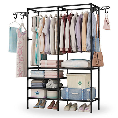 Metal Garment Rack Shoe Clothing Organizer Shelves DailySale