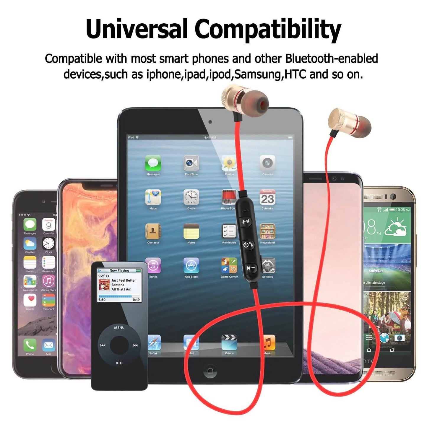 Metal Magnetic Wireless Bluetooth Earphone Sports Headset Stereo Bass DailySale