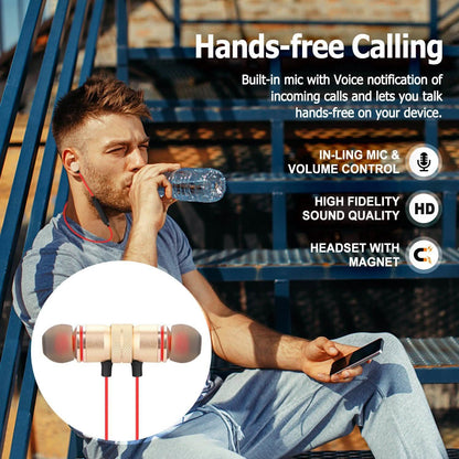 Metal Magnetic Wireless Bluetooth Earphone Sports Headset Stereo Bass DailySale