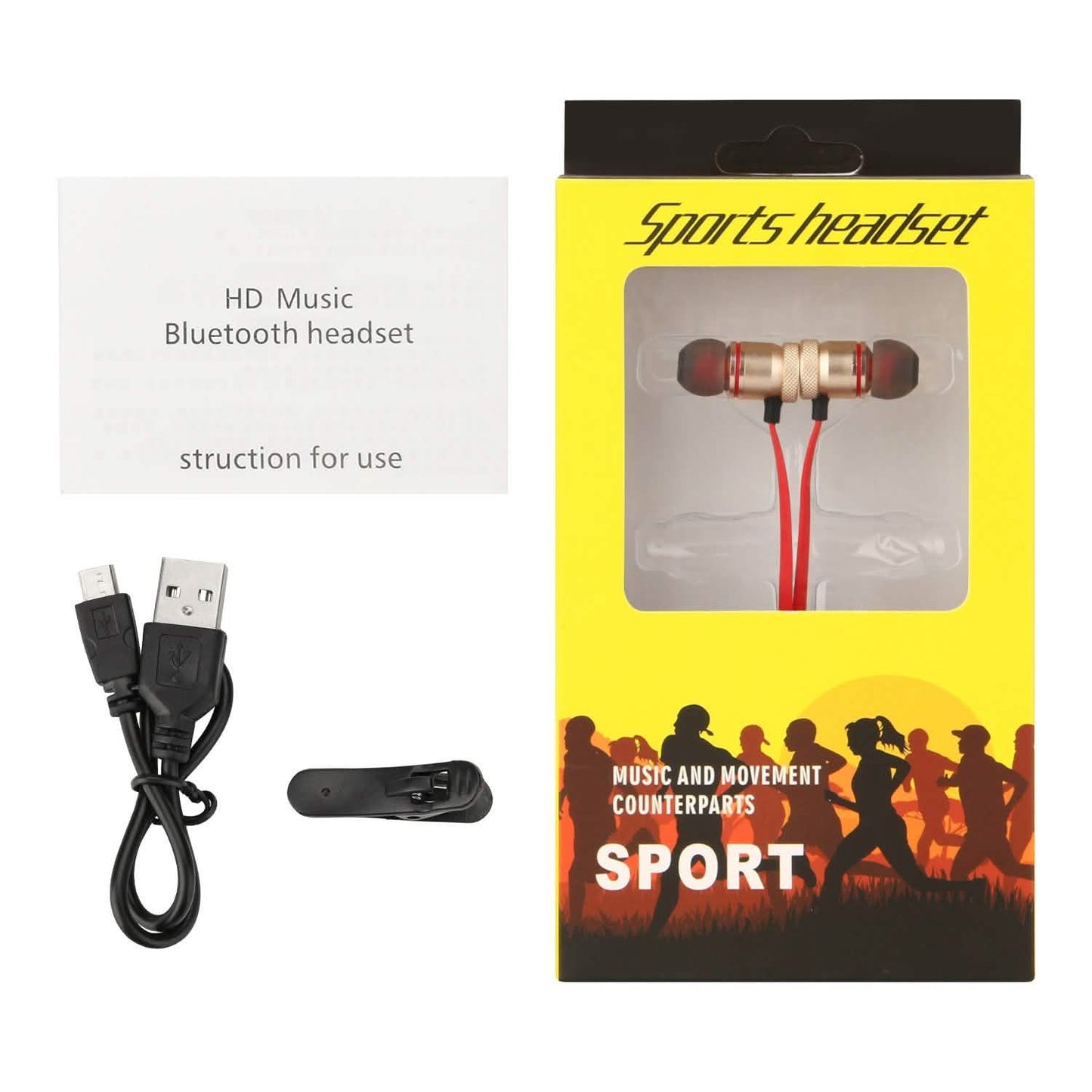 Metal Magnetic Wireless Bluetooth Earphone Sports Headset Stereo Bass DailySale