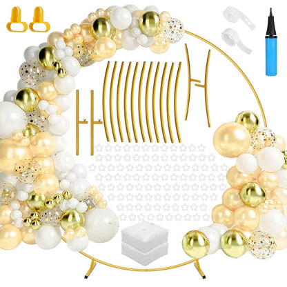 Metal Round Arch Reusable Backdrop Stand with Balloon Tools DailySale