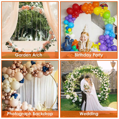 Metal Round Arch Reusable Backdrop Stand with Balloon Tools DailySale