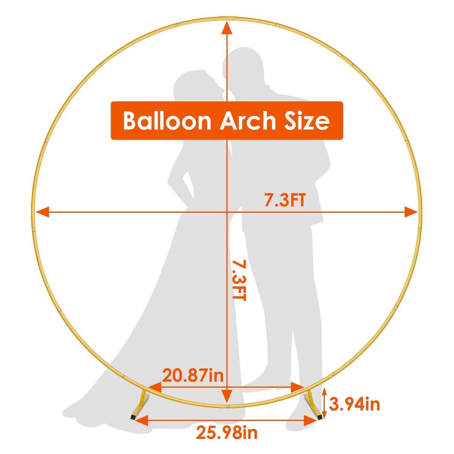 Metal Round Arch Reusable Backdrop Stand with Balloon Tools DailySale