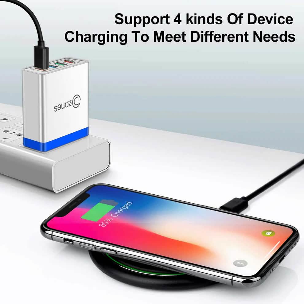 MFi Certified iPhone 4 Port High Speed Wall Charger and 4 Lightning Cables DailySale