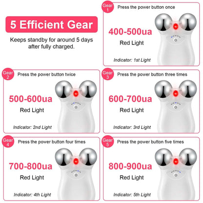 Micro-Current Face Massager Rechargeable Roller with 5 Gears DailySale