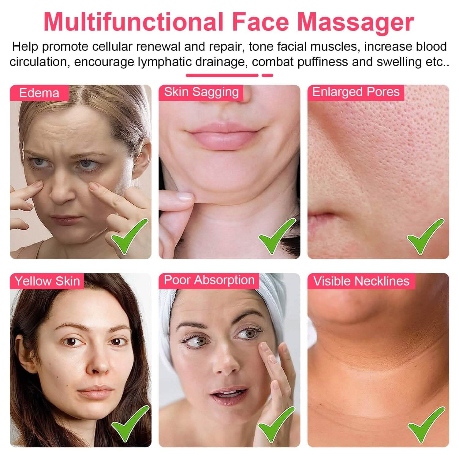 Micro-Current Face Massager Rechargeable Roller with 5 Gears DailySale