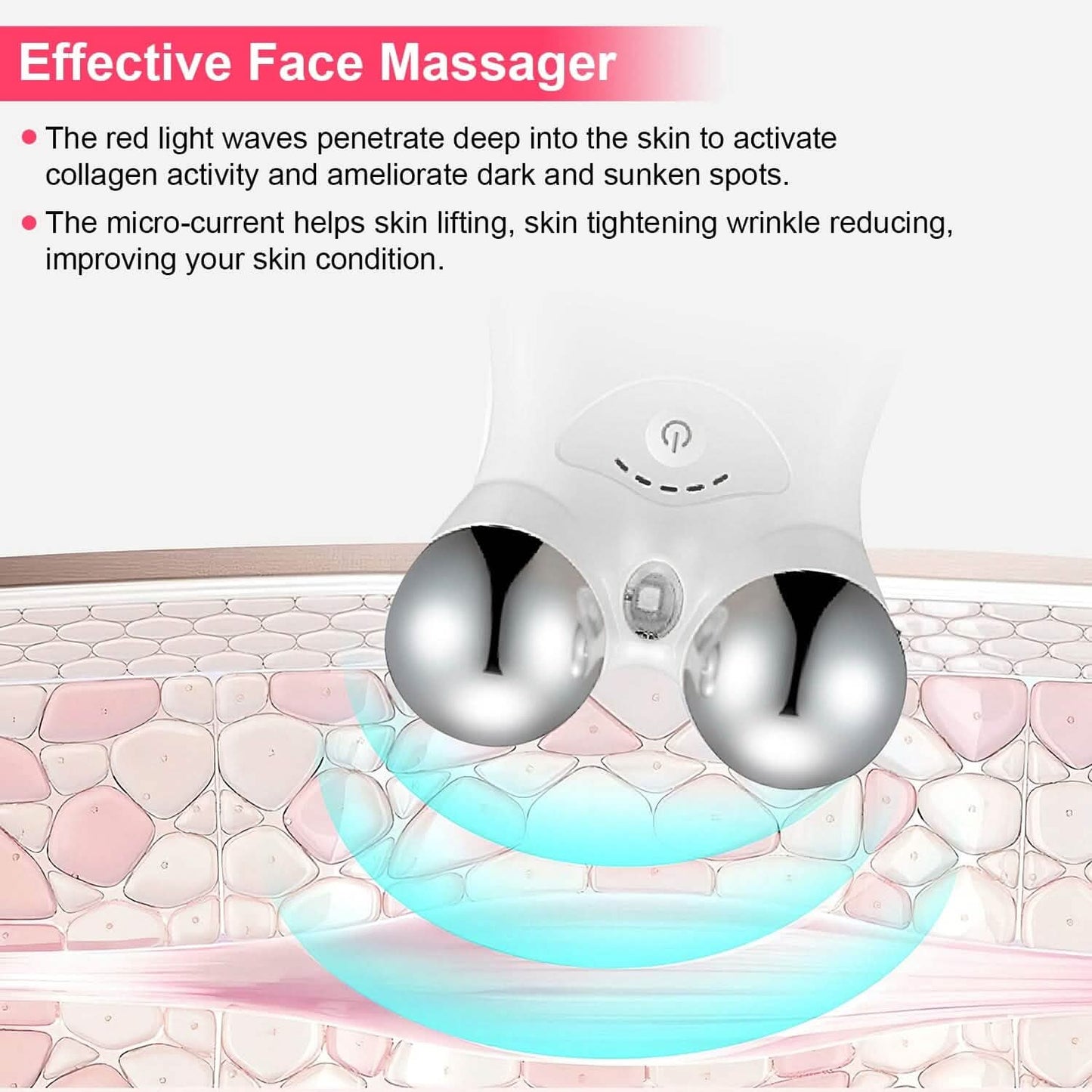 Micro-Current Face Massager Rechargeable Roller with 5 Gears DailySale