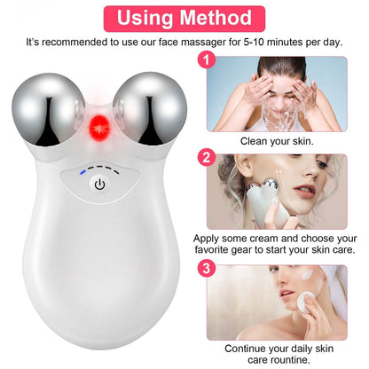 Micro-Current Face Massager Rechargeable Roller with 5 Gears DailySale