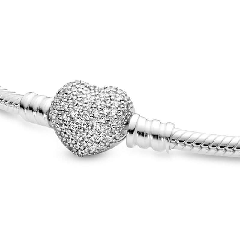 Micro Pave Crystal Heart Charm Bracelet DailySale