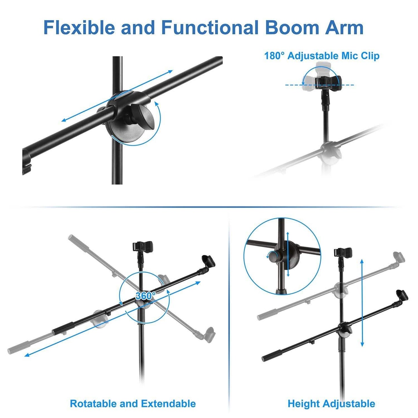 Microphone Stands Tripod Boom Mic Holders DailySale