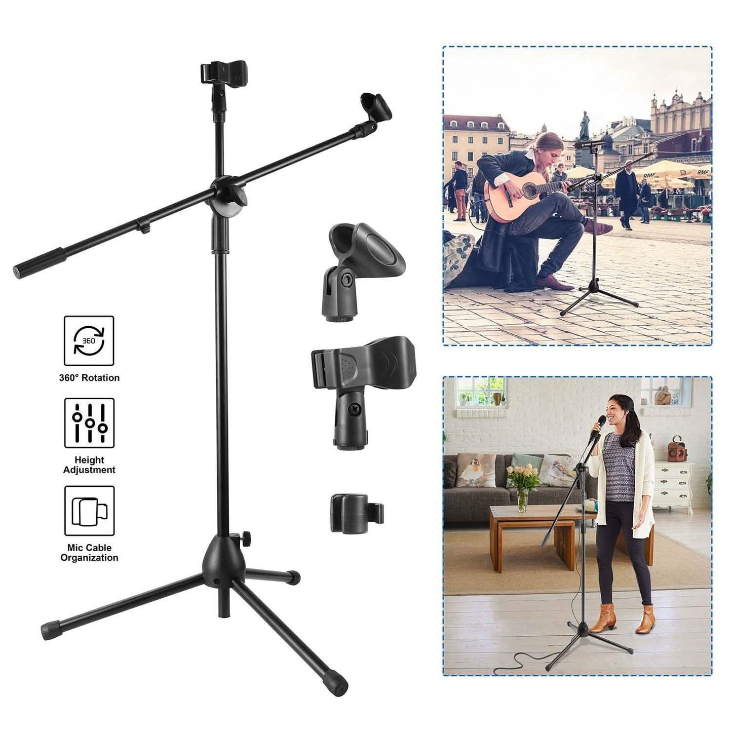 Microphone Stands Tripod Boom Mic Holders DailySale