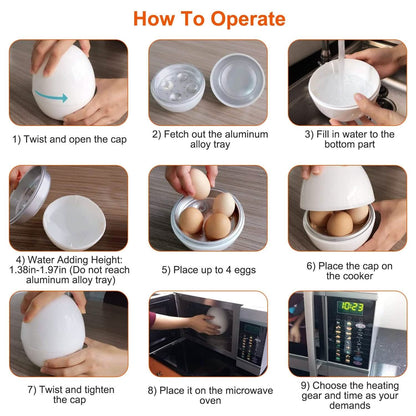 Microwave Egg Broiler Cooker Up to 4 Eggs DailySale