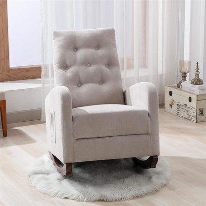 Mid-Century Modern Nursery Rocking Chair Armchair DailySale