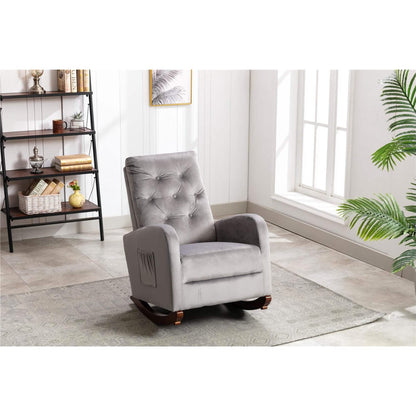 Mid-Century Modern Nursery Rocking Chair Armchair DailySale