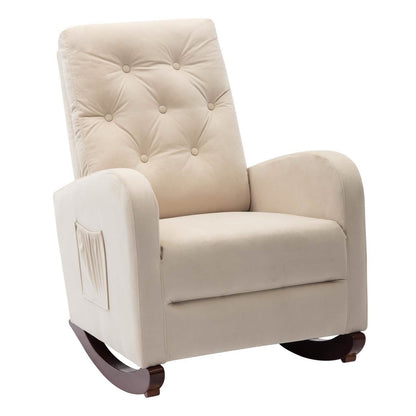 Mid-Century Modern Nursery Rocking Chair Armchair DailySale