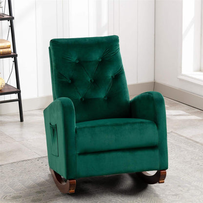 Mid-Century Modern Nursery Rocking Chair Armchair DailySale