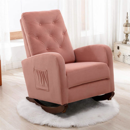 Mid-Century Modern Nursery Rocking Chair Armchair DailySale