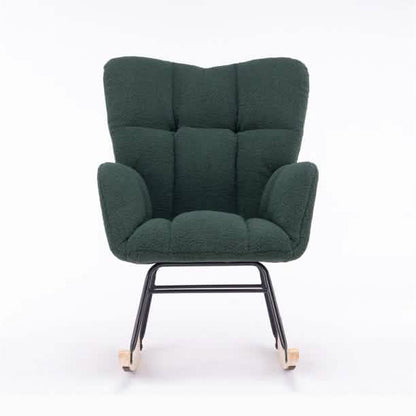 Mid-Century Modern Teddy Fabric Tufted Upholstered Rocking Chair DailySale