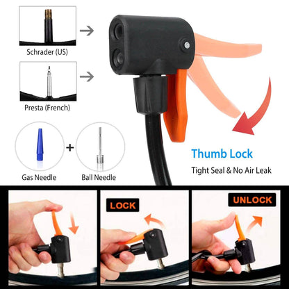 Mini Bike Foot Pump Portable Bicycle Tire Inflator DailySale