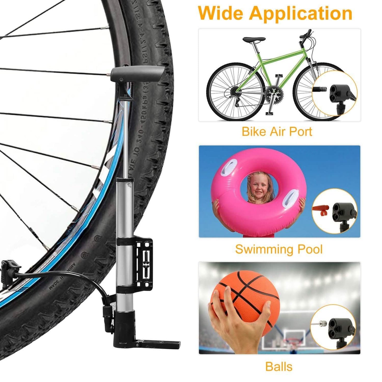 Mini Bike Pump Portable Bicycle Tire Inflator DailySale