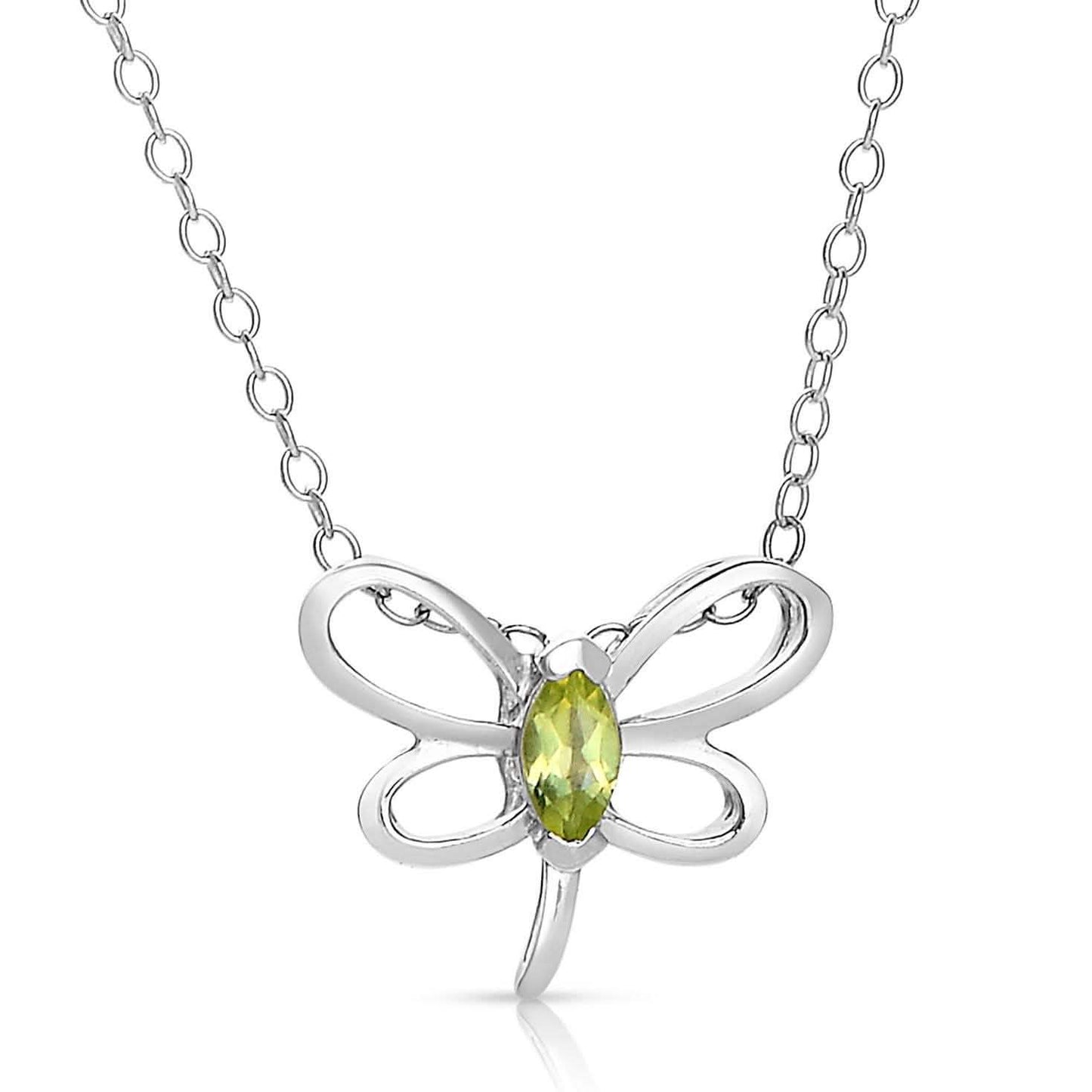 Mini Butterfly Necklace With Genuine Stone DailySale