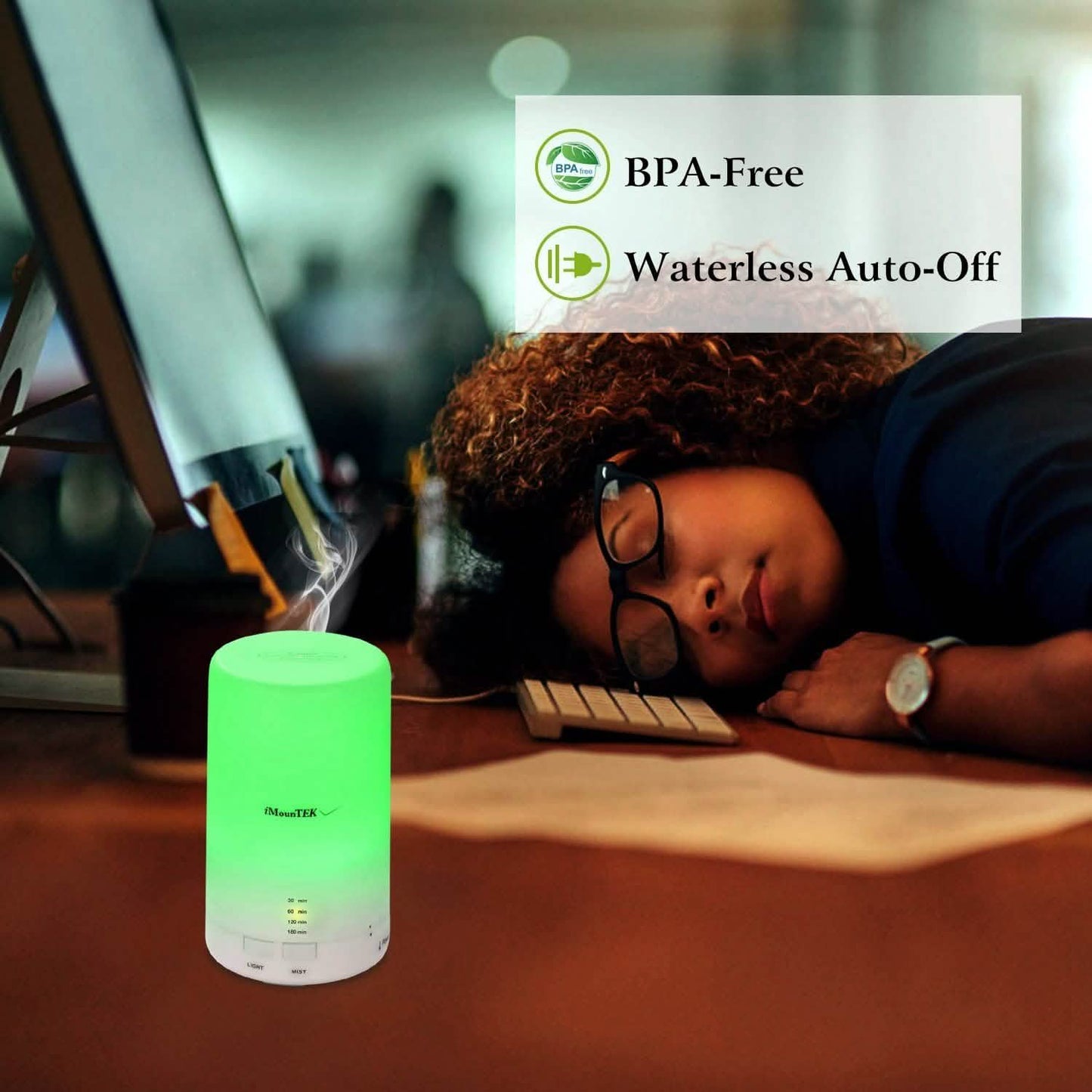 Mini Cool Mist Humidifier with 7 Color LED Lights DailySale