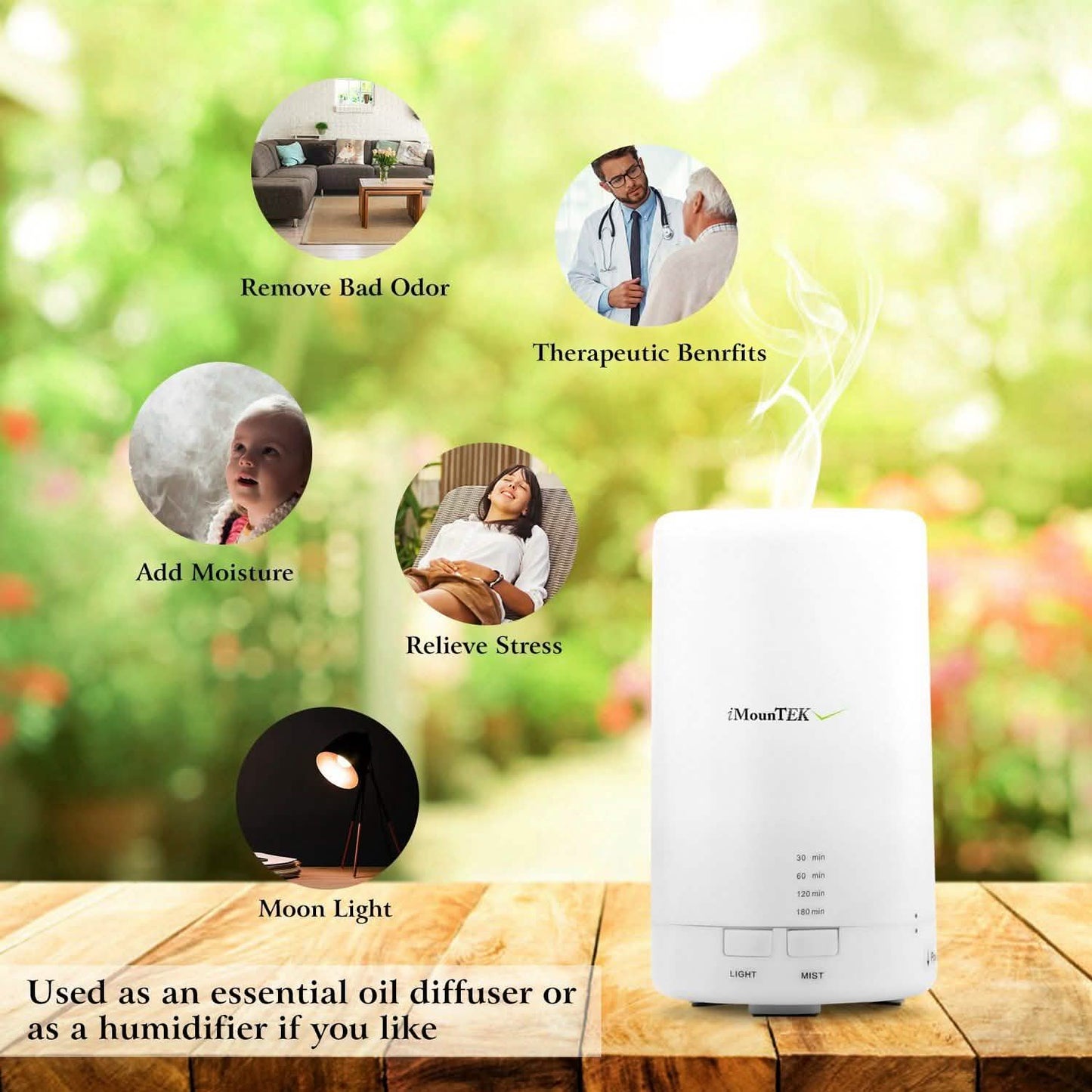 Mini Cool Mist Humidifier with 7 Color LED Lights DailySale