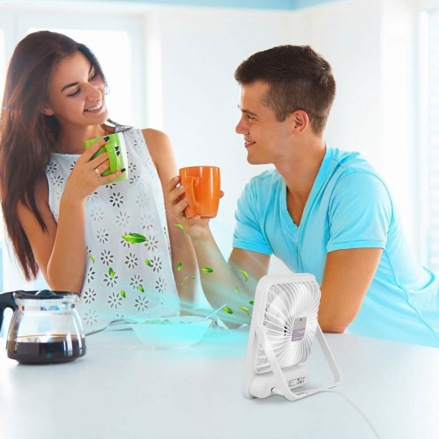 Mini Desktop Cooling Fan Rechargeable Battery Powered with LCD Display DailySale