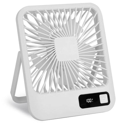 Mini Desktop Cooling Fan Rechargeable Battery Powered with LCD Display DailySale