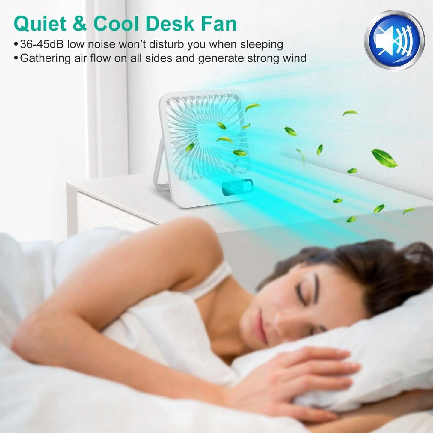 Mini Desktop Cooling Fan Rechargeable Battery Powered with LCD Display DailySale