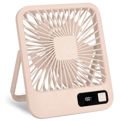 Mini Desktop Cooling Fan Rechargeable Battery Powered with LCD Display DailySale