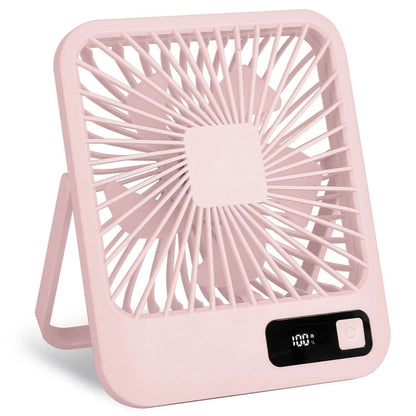 Mini Desktop Cooling Fan Rechargeable Battery Powered with LCD Display DailySale