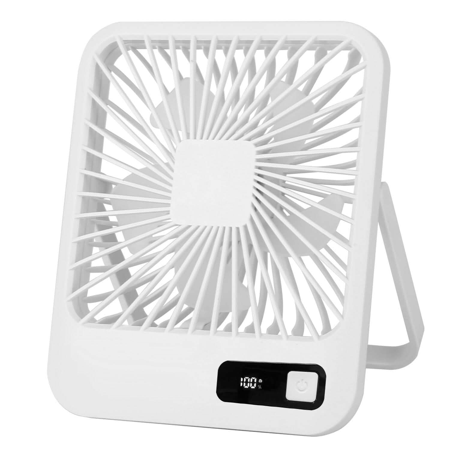Mini Desktop Cooling Fan Rechargeable Battery Powered with LCD Display DailySale