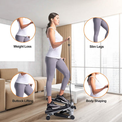 Mini Fitness Stepper with 2 Resistance Bands LCD Monitor DailySale