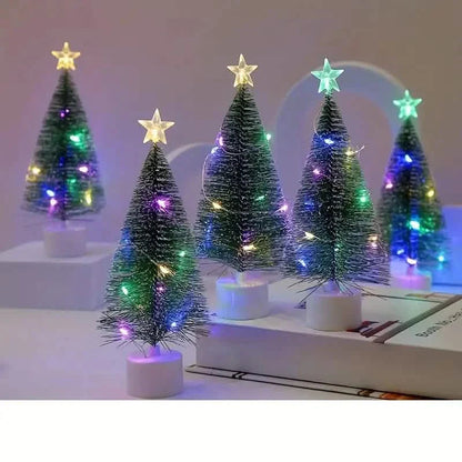 Mini Lighted Colorful Christmas Tree with LED Night Light Acrylic Artificial DailySale
