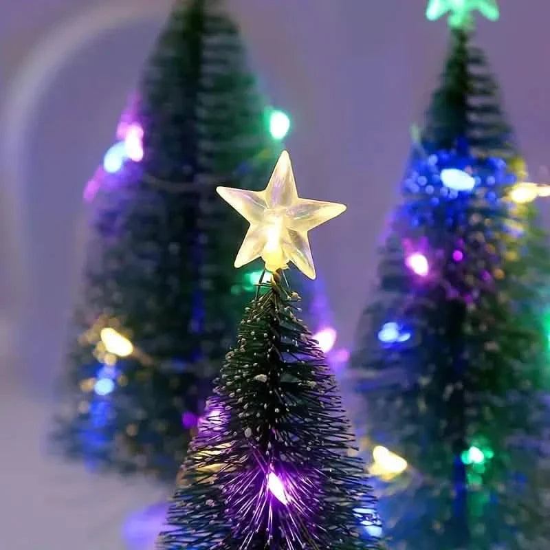 Mini Lighted Colorful Christmas Tree with LED Night Light Acrylic Artificial DailySale