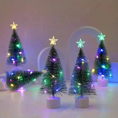 Mini Lighted Colorful Christmas Tree with LED Night Light Acrylic Artificial DailySale
