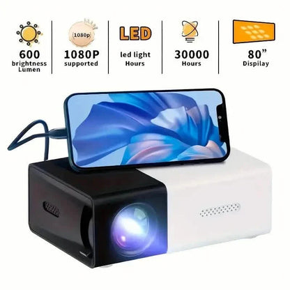 Mini Portable High-Definition Movie Projector Bright 3000+ Lumen HD LED Light Source With USB DailySale