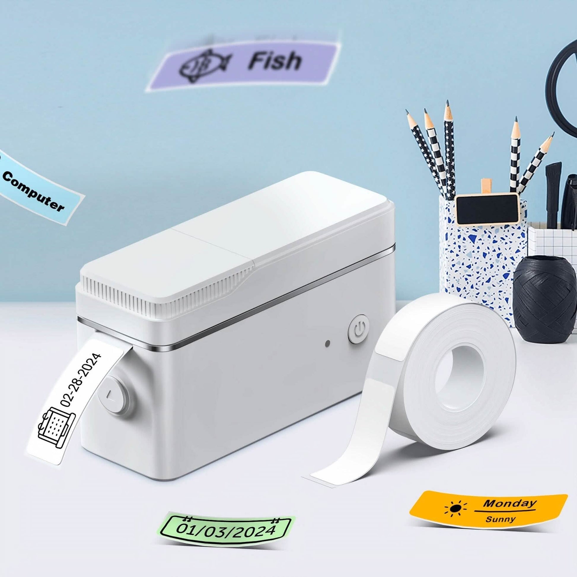 Mini Portable Label Maker Machine with Thermal Printer DailySale