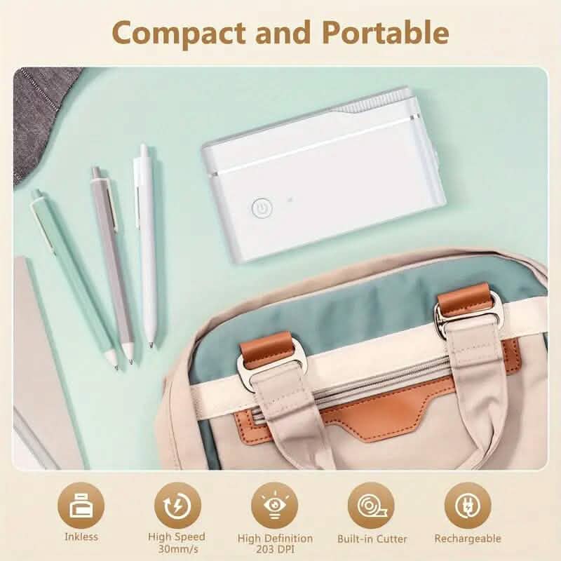 Mini Portable Label Maker Machine with Thermal Printer DailySale
