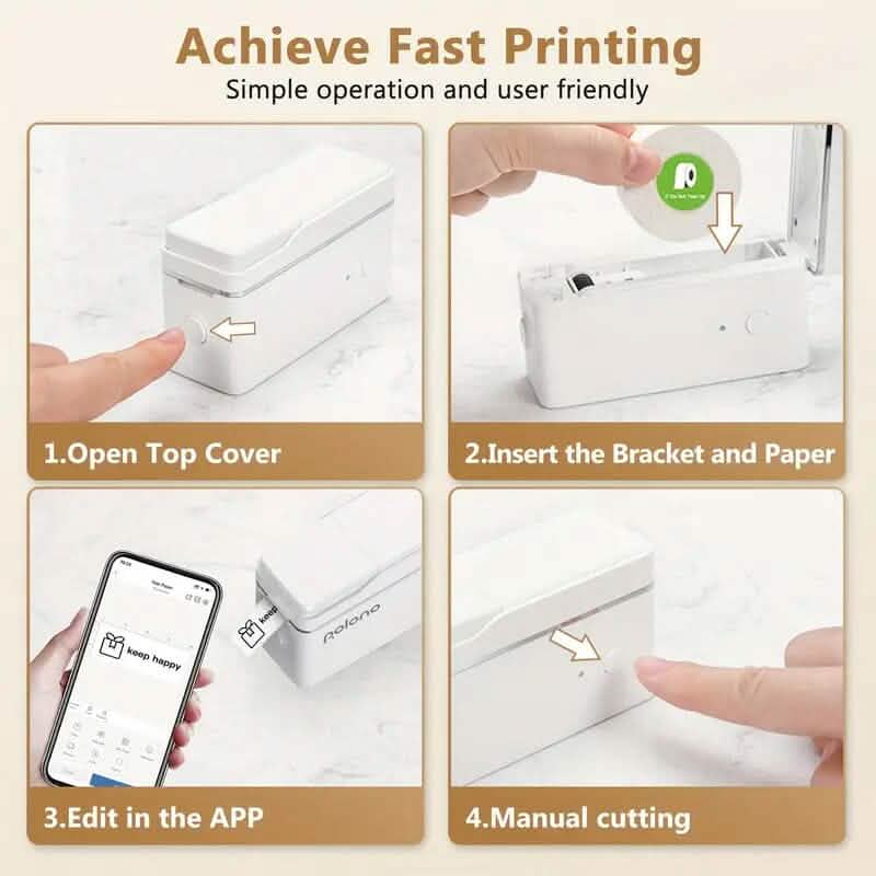 Mini Portable Label Maker Machine with Thermal Printer DailySale