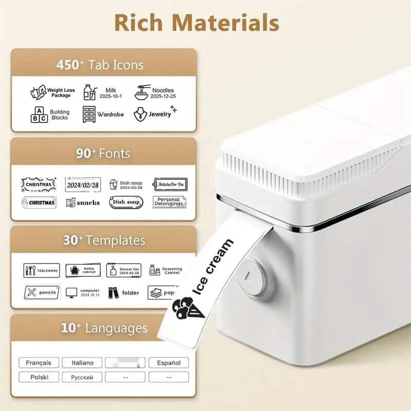 Mini Portable Label Maker Machine with Thermal Printer DailySale