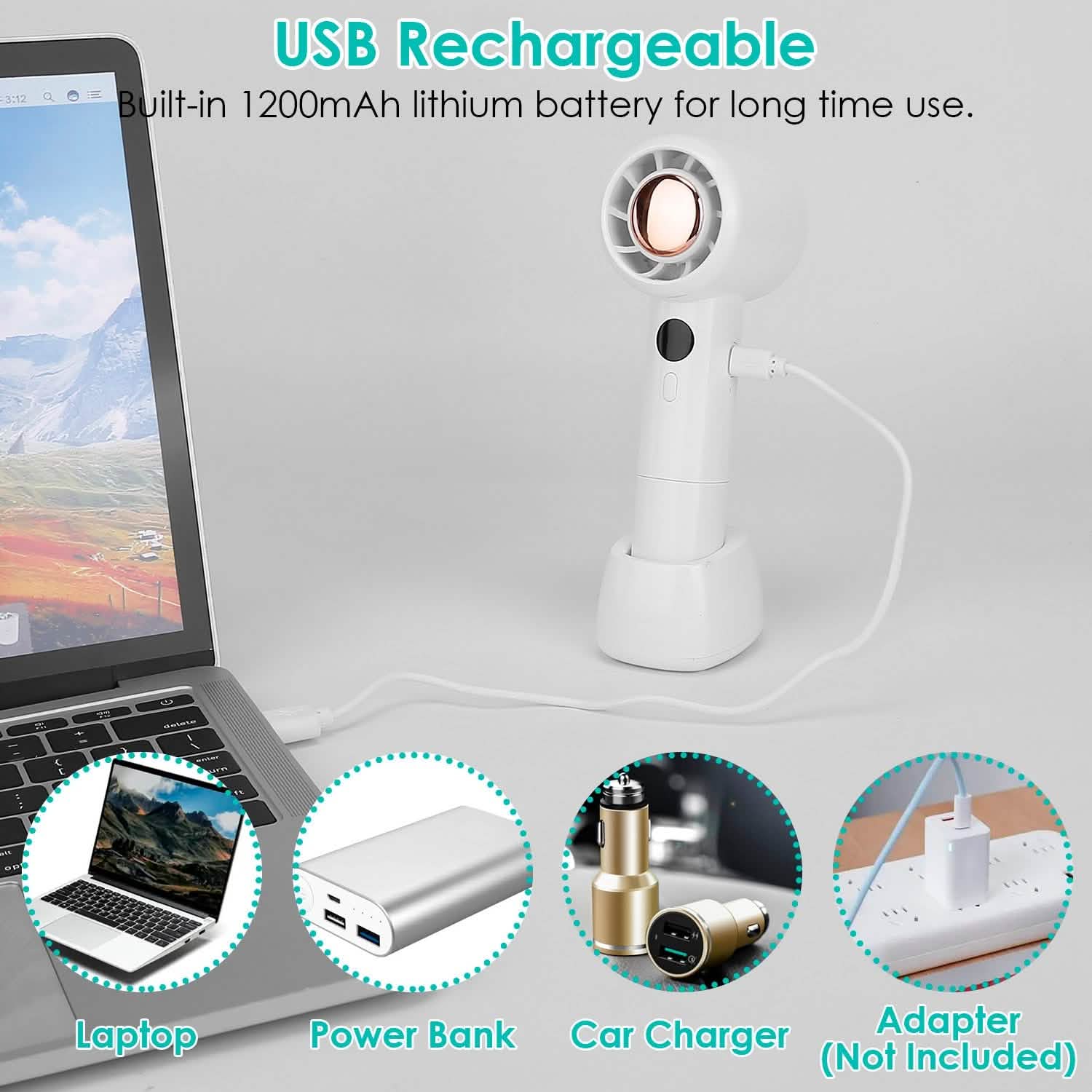 Mini Portable USB Rechargeable Handheld Cooling Fan DailySale